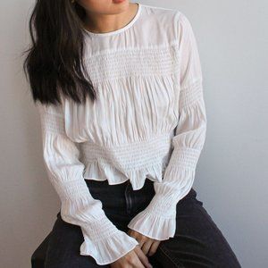 Smocked Long Sleeve Top